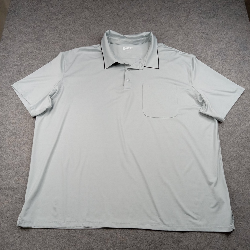 Duluth Trading Polo Shirt Mens 3XL Gray Solid Stretch Tagless Performance Top